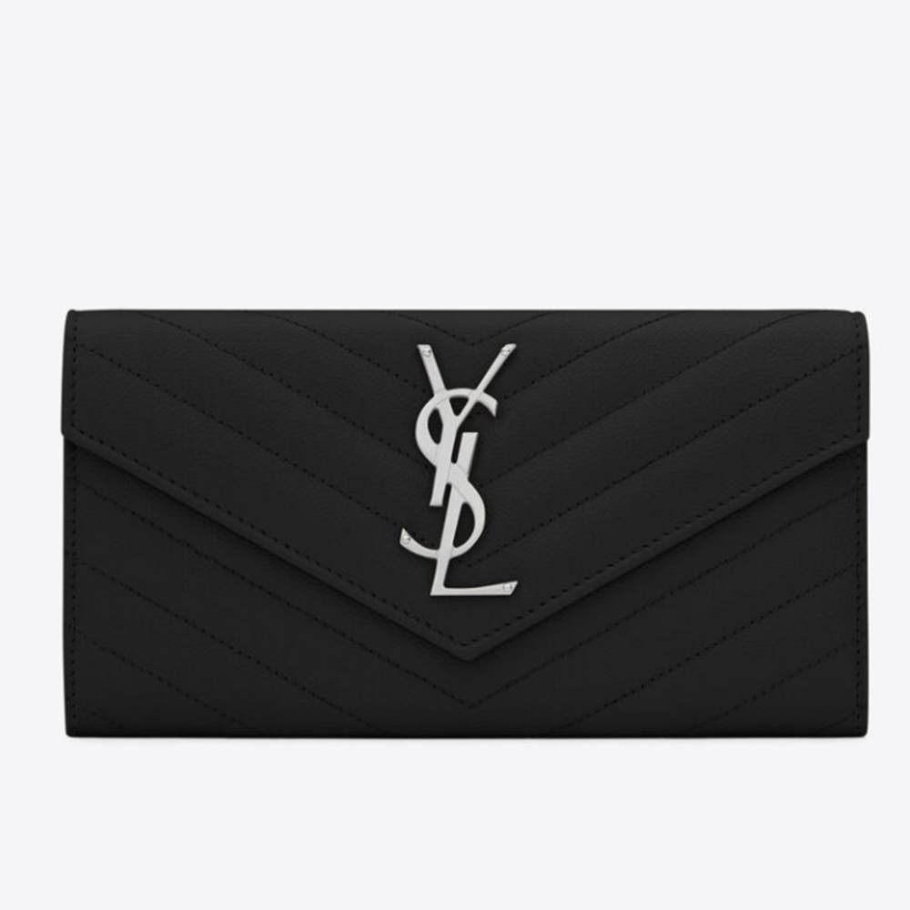 🌿authentic YSL saint laurent cassandre clutch wallet in black caviar. Gorgeous